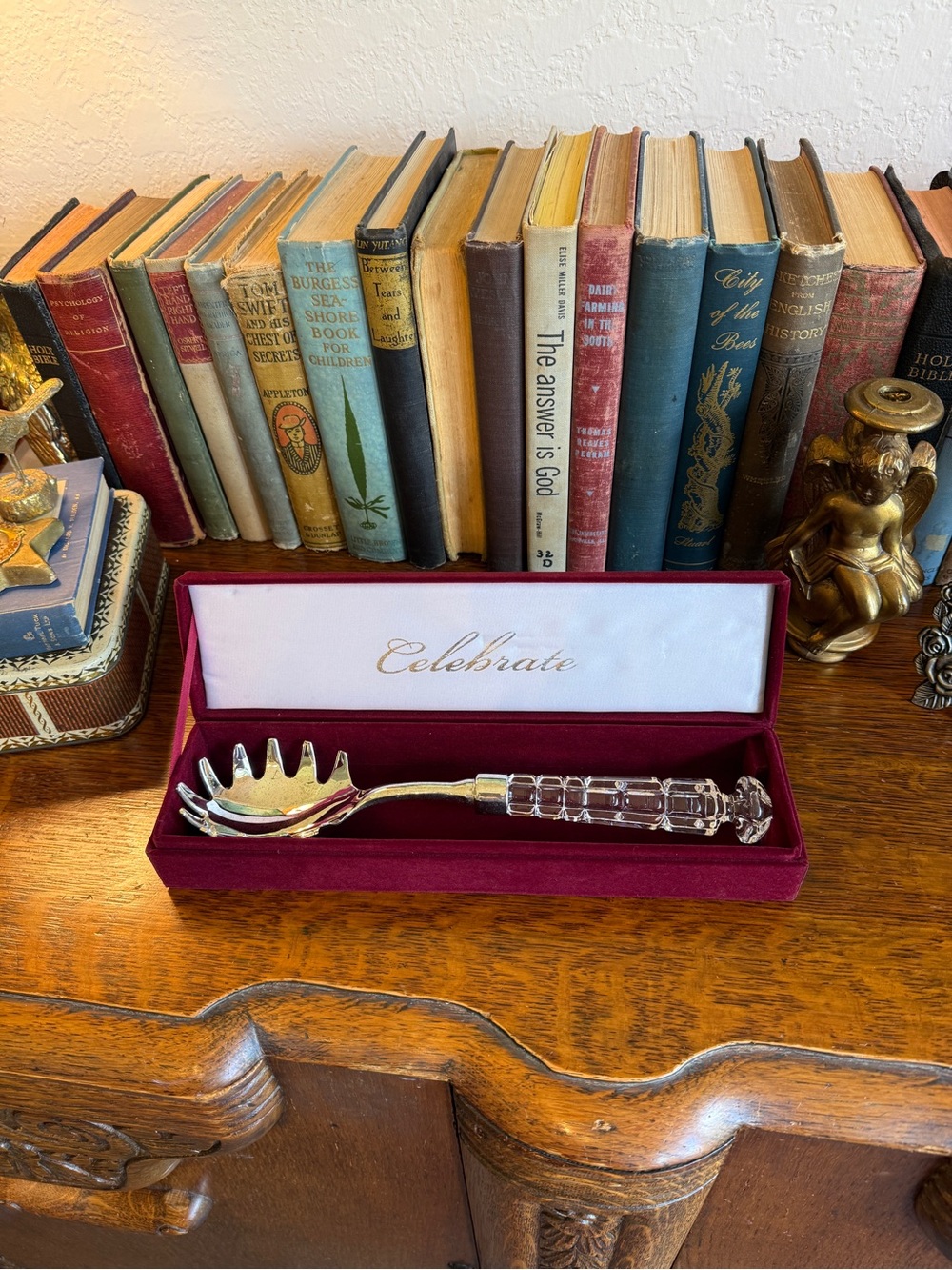 😎3/$20‼️Vintage NIB Crystal Handle Spaghetti Server – Silver Plated - Picture 15 of 17